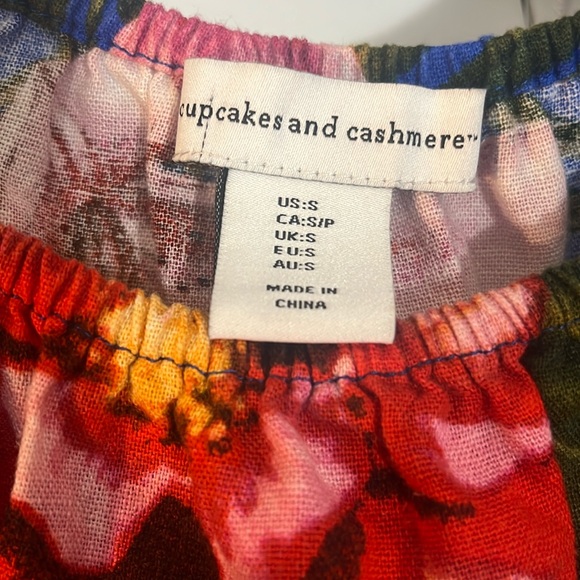 cupcakes & cashmere Multicolored Floral Crop Top & Wide Leg Bottom Set. Size S - Picture 2 of 7